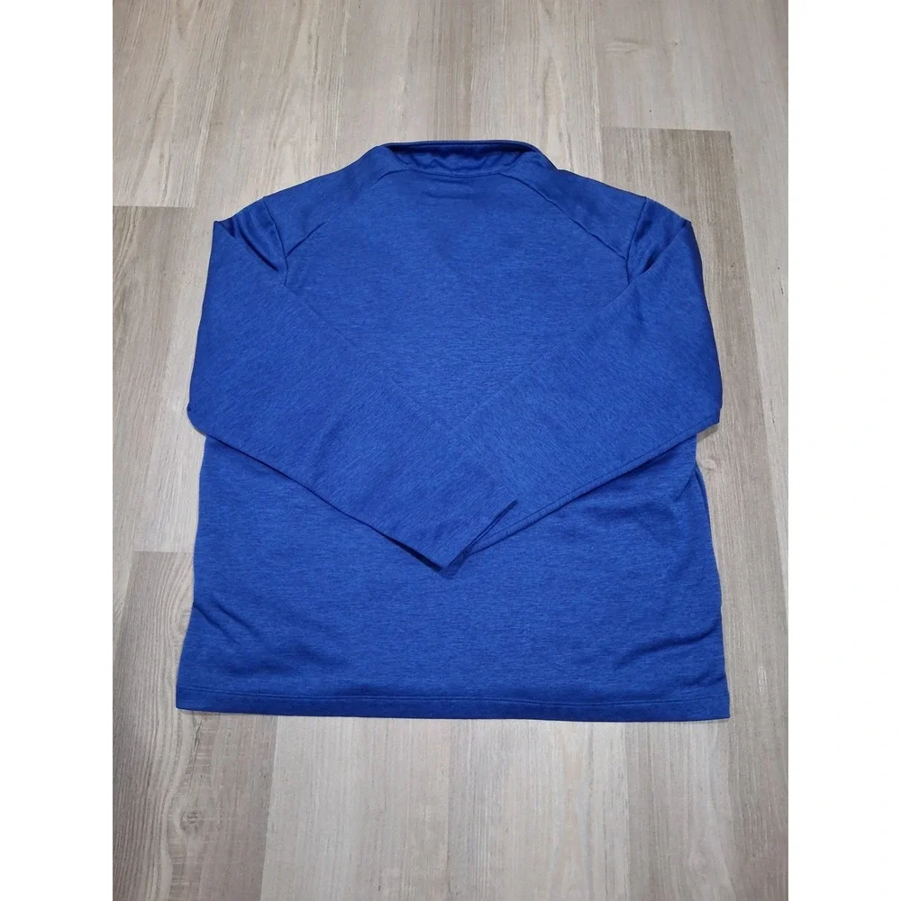Callaway Mens Blue Heather Quarter Zip Pullover Golf Jacket Large Zipper Pocket